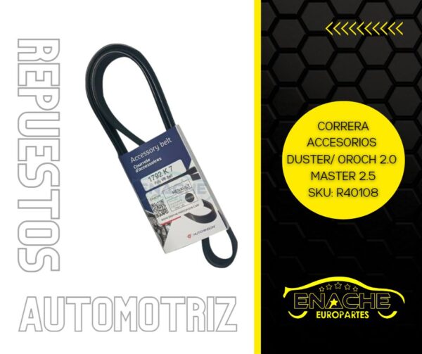 CORREA ACCESORIOS DUSTER 2.0/CAPTUR/OROCH 2.0/MASTER-1-2 2.5cc 7PK1792